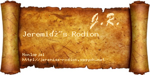 Jeremiás Rodion névjegykártya